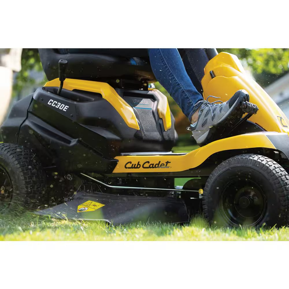 Cub Cadet CC30E 30-Inch 56-Volt MAX 30 Ah Lithium-Ion Electric Drive Cordless Riding Lawn Mower with Mulch Kit