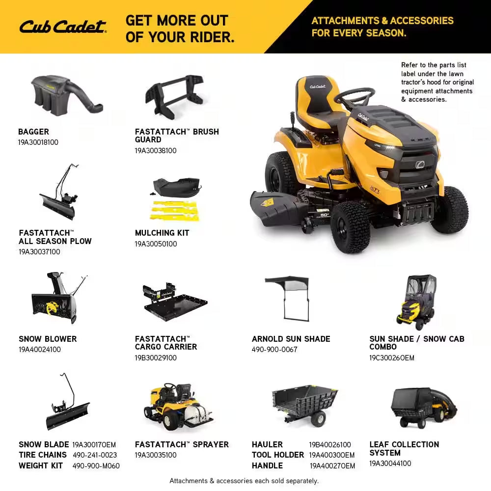 Cub Cadet XT1 Enduro LT50 50-Inch 24 HP Kohler 7000 Series Hydrostatic Drive Gas Riding Lawn Tractor