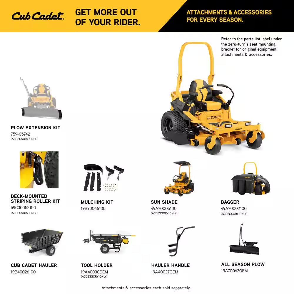 Cub Cadet Ultima ZTX4 60-Inch 24 HP Kohler 7000 Pro Series Dual Hydrostatic Gas Zero Turn Riding Mower with ROPS
