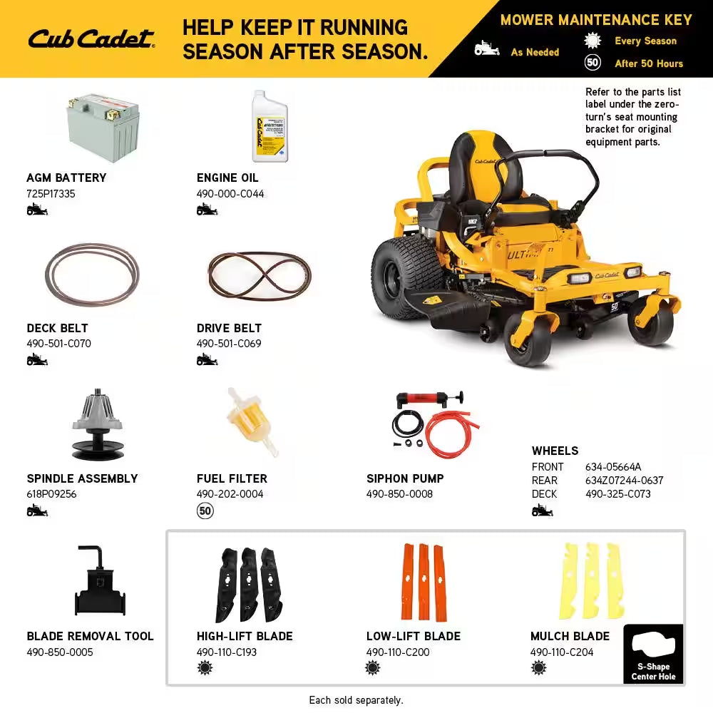 Cub Cadet Ultima ZT1 50-Inch 23 HP Kawasaki FR691V Dual Hydrostatic Gas Zero Turn Riding Lawn Mower