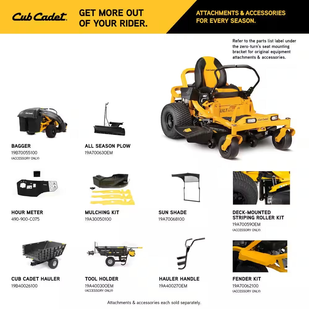 Cub Cadet Ultima ZT1 50-Inch 23 HP Kawasaki FR691V Dual Hydrostatic Gas Zero Turn Riding Lawn Mower