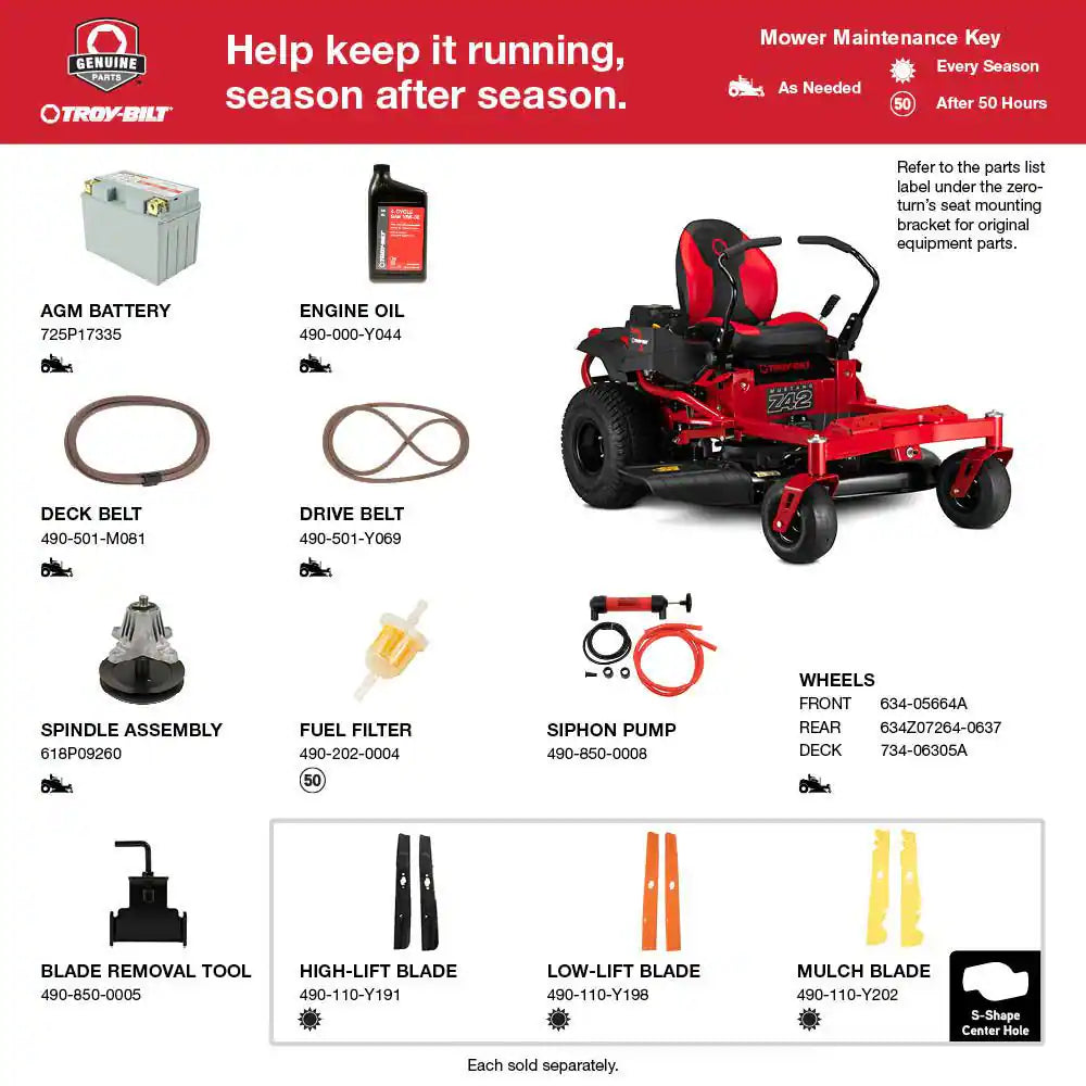 Troy-Bilt Mustang Z42 42-Inch 22 HP Kohler 7000 Series Dual Hydrostatic Drive Gas Zero Turn Riding Lawn Mower