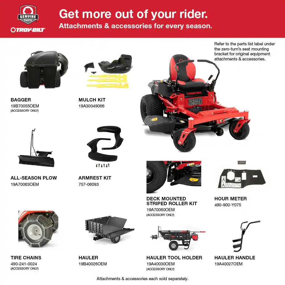 Troy-Bilt Mustang Z54 54-Inch 24 HP Kohler 7000 Series Dual Hydrostatic Drive Gas Zero Turn Riding Lawn Mower