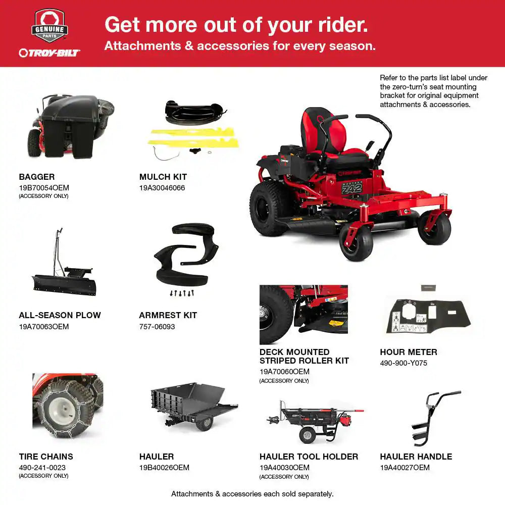 Troy-Bilt Mustang Z42 42-Inch 22 HP Kohler 7000 Series Dual Hydrostatic Drive Gas Zero Turn Riding Lawn Mower
