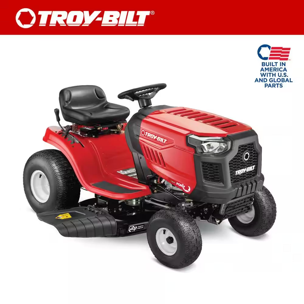 Troy-Bilt Pony 42-Inch 15.5 HP Briggs & Stratton 7-Speed Manual Drive Gas Front Engine Riding Lawn Tractor
