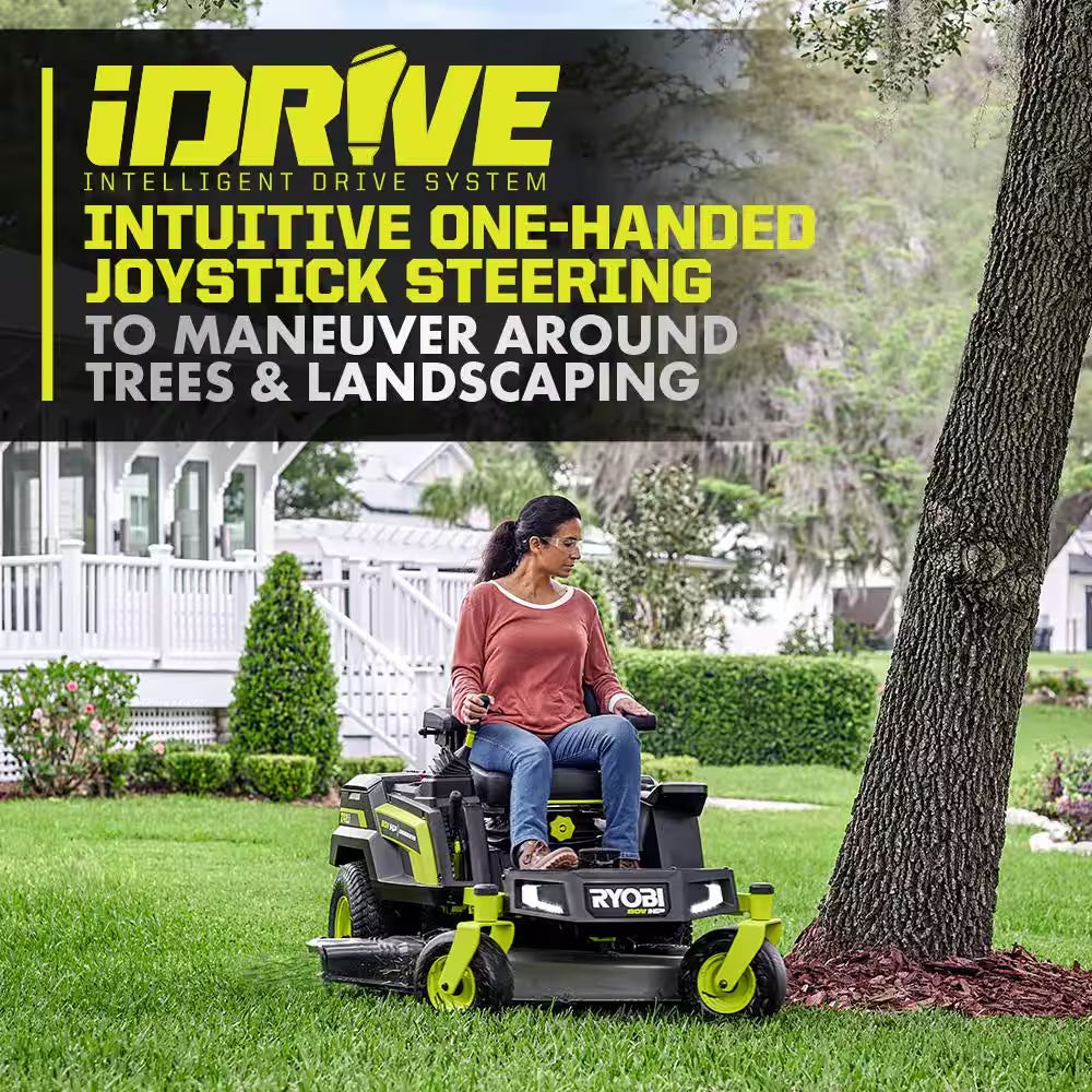 RYOBI 80V HP Brushless 42-Inch Battery Electric Cordless Zero Turn Riding Mower with (2) 80V and (2) 40V Batteries and Charger
