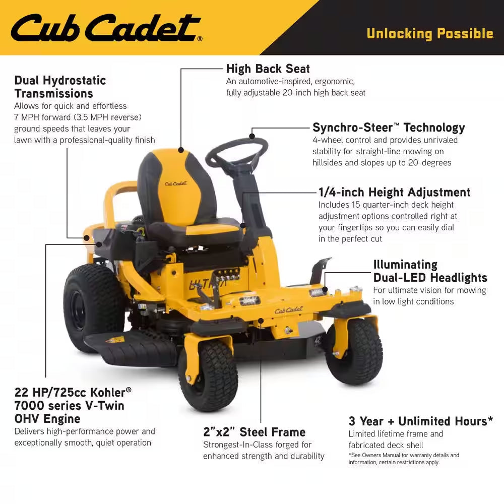 Cub Cadet Ultima ZTS1 42-Inch 22 HP Kohler 7000 Series Dual Hydrostatic Drive Gas Zero Turn Riding Mower