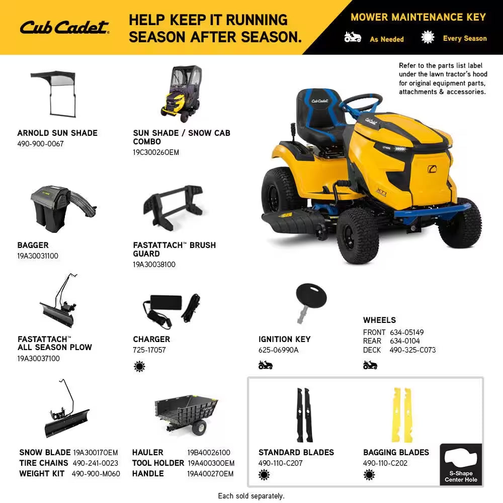 Cub Cadet XT1 Enduro LT 42-Inch 56-Volt MAX 60 Ah Lithium-Ion Electric Drive Cordless Riding Lawn Tractor