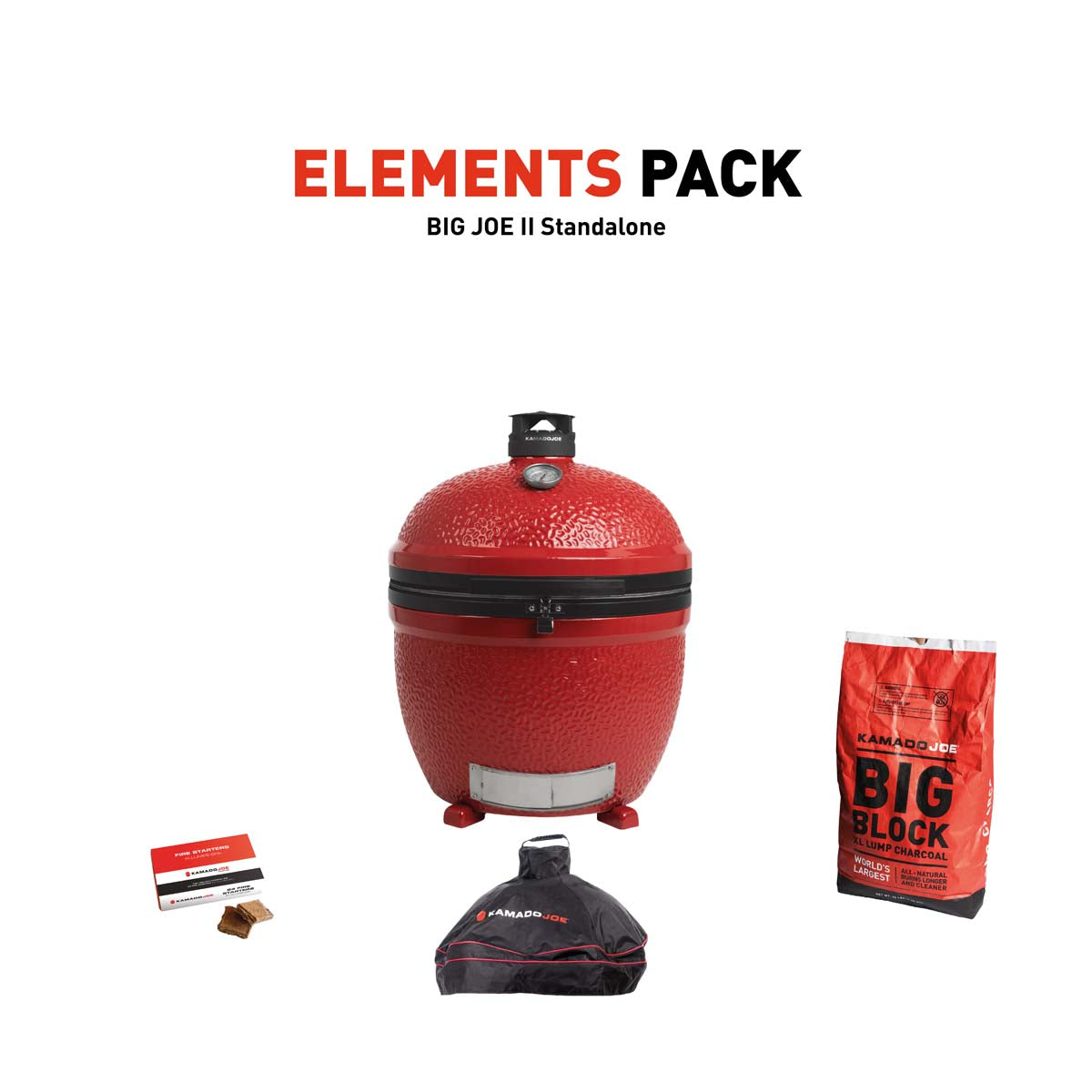 Kamado Joe Big Joe II Stand Alone Charcoal Grill With Element Pack