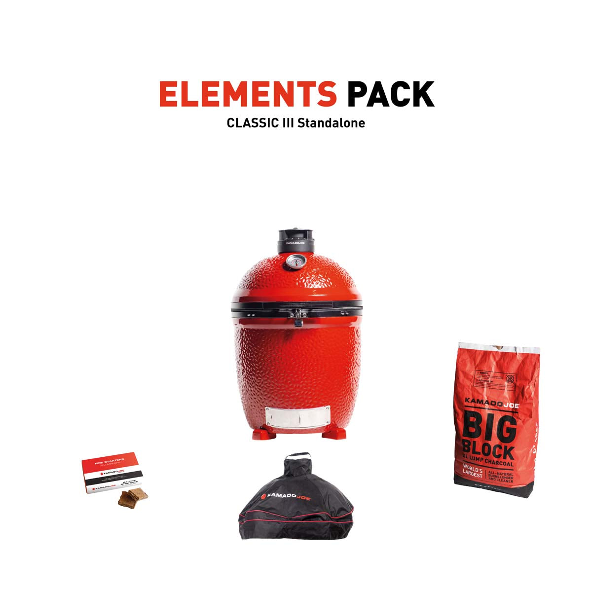 Kamado Joe Classic III Stand Alone Charcoal Grill With Element Pack