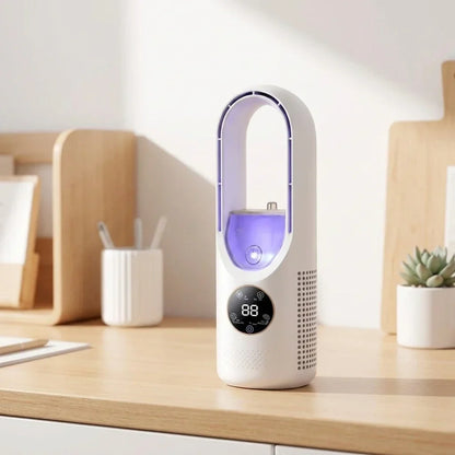 Mini Air Cooler with LED Display & Night Light