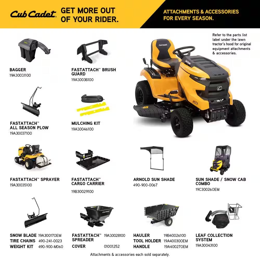 Cub Cadet XT1 Enduro LT 42-Inch 19 HP Briggs & Stratton Hydrostatic Gas Riding Lawn Tractor