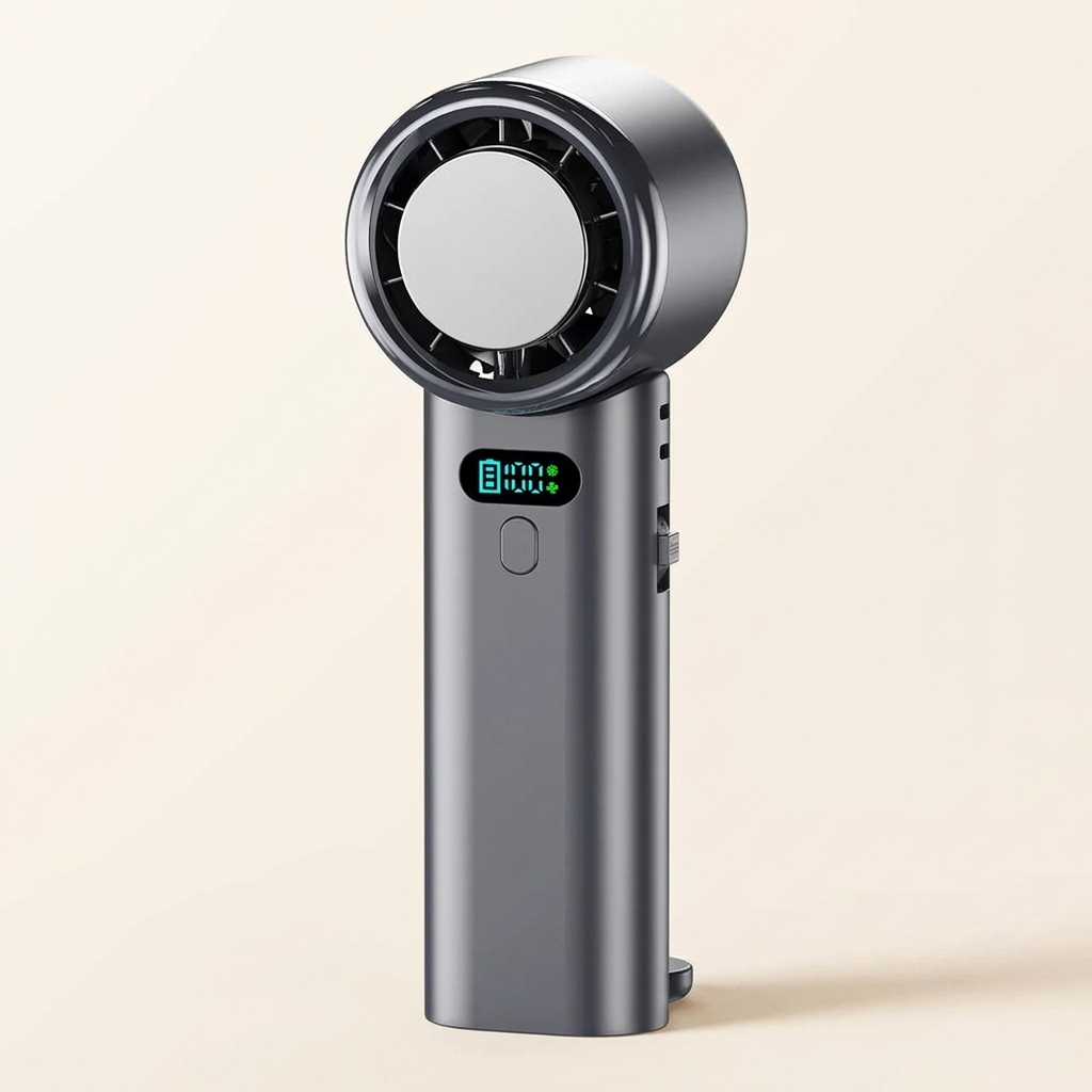 Foldable Handheld Fan with Ice Cooling Plate